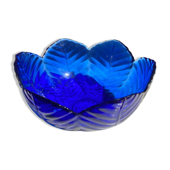 Blue leaf glass bowl