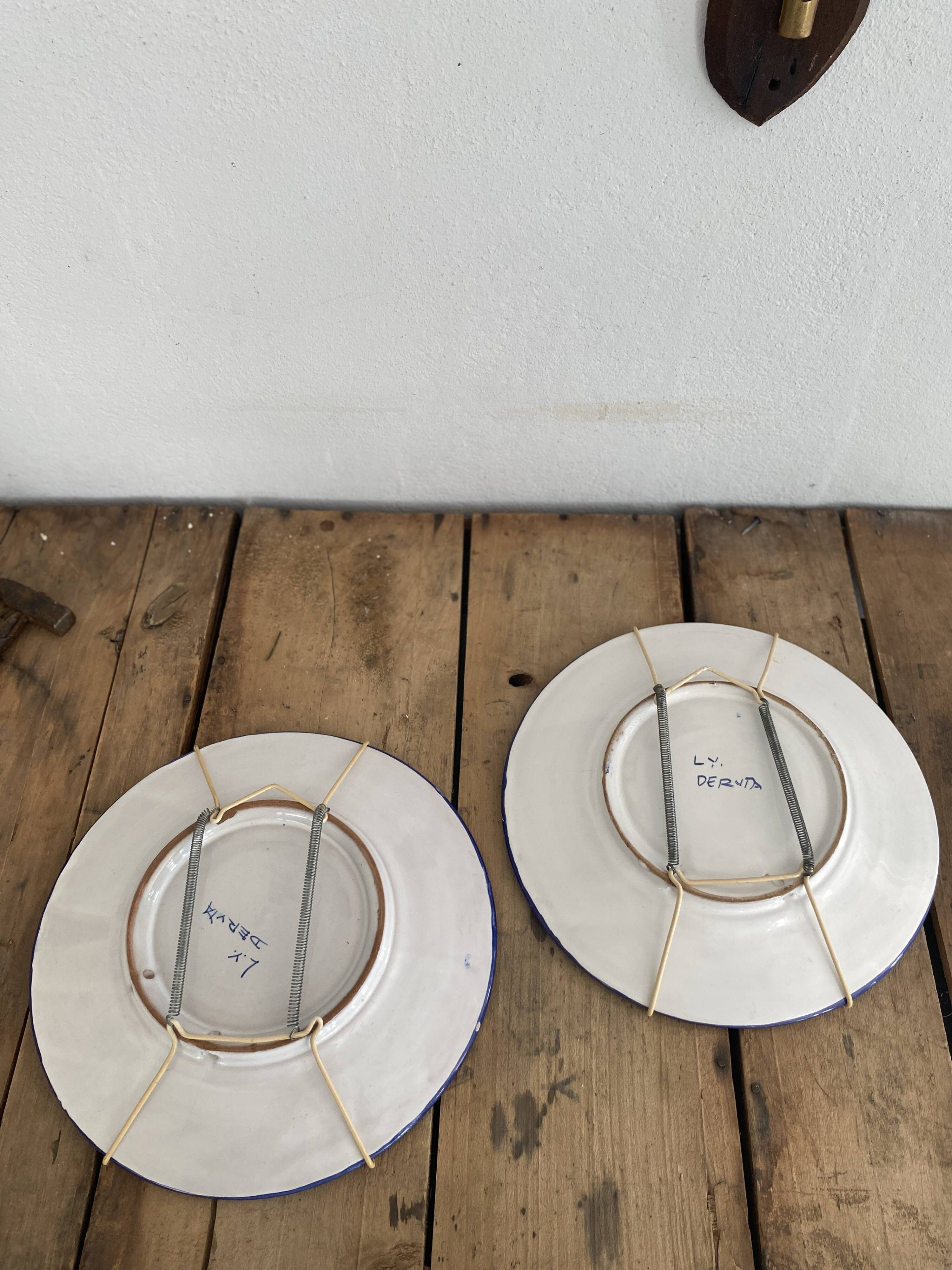 Duo Italian ceramic plates