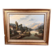 Oil on canvas mountain landscape signed E. Deray – antique gilded frame