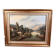 Oil on canvas mountain landscape signed E. Deray – antique gilded frame