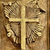 19th century carved gilded wood church panel