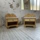 Pair of travertine bedside and rattan palm tree "vivai del sud"
