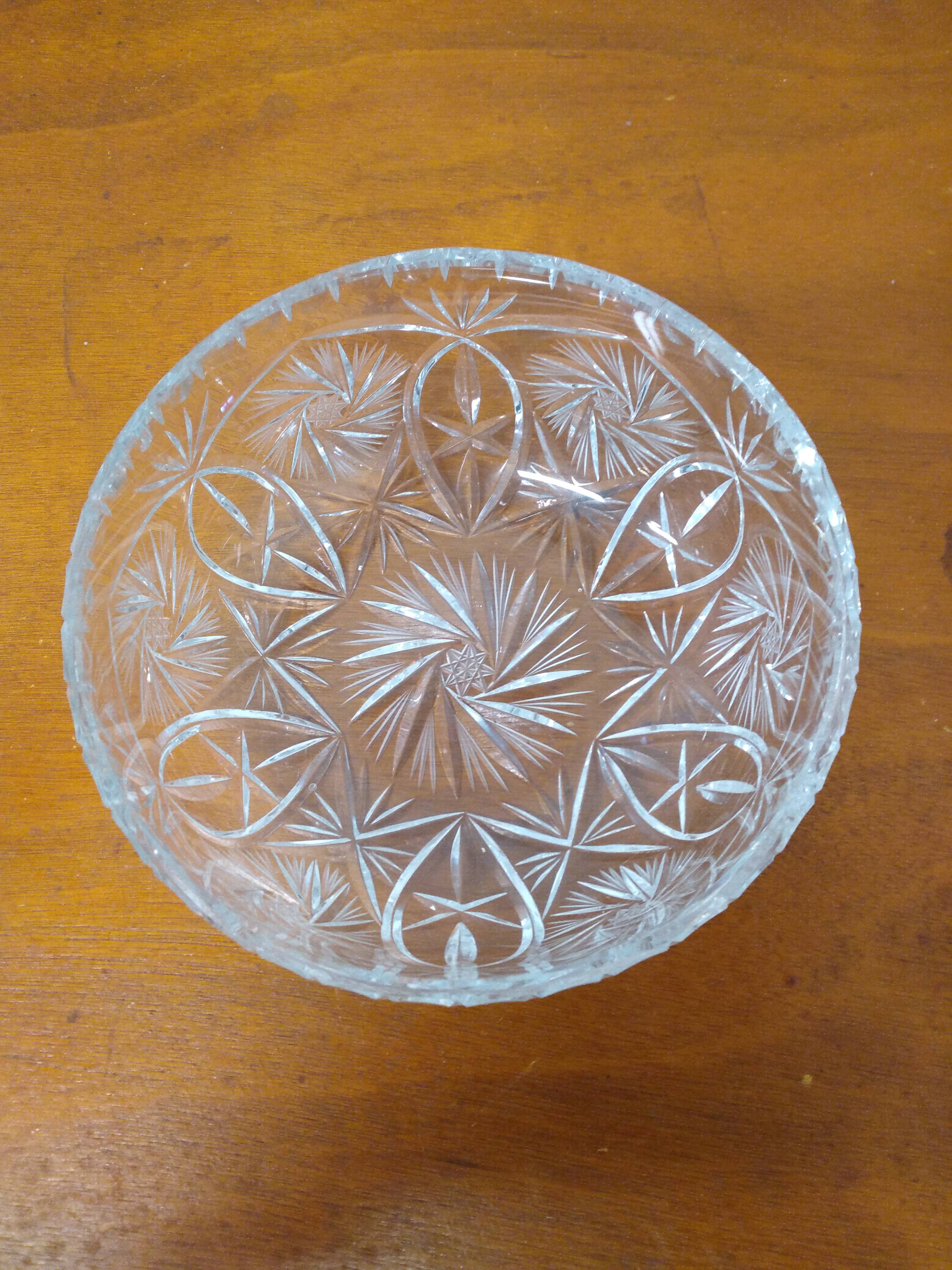 Cut crystal salad bowl