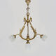 Bronze chandelier with 4-burner glass tulips, chandelier 70s