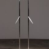 Italian Design Coat rack with white marble base and chrome uprights, 1970