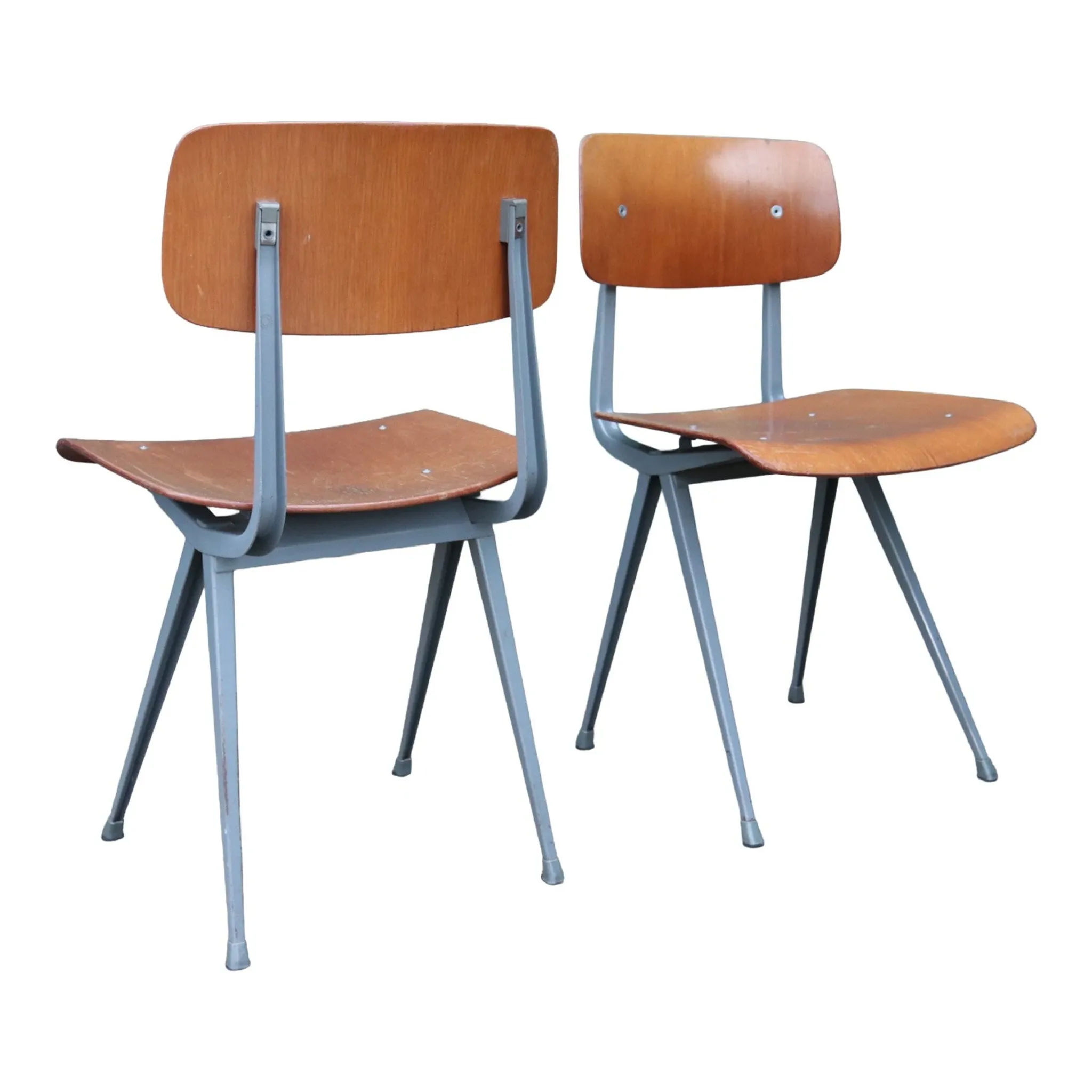 Set of 2 Friso Kramer Result chairs – Ahrend de Cirkel, grey, 1960s