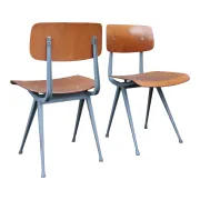 Set of 2 Friso Kramer Result chairs – Ahrend de Cirkel, grey, 1960s