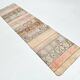 Tapis Runner Vintage Patchwork, Motifs Tribaux, Tons Pastel & Terre, 66x265 cm