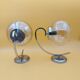 Paire d' appliques métal chromé globe verre
