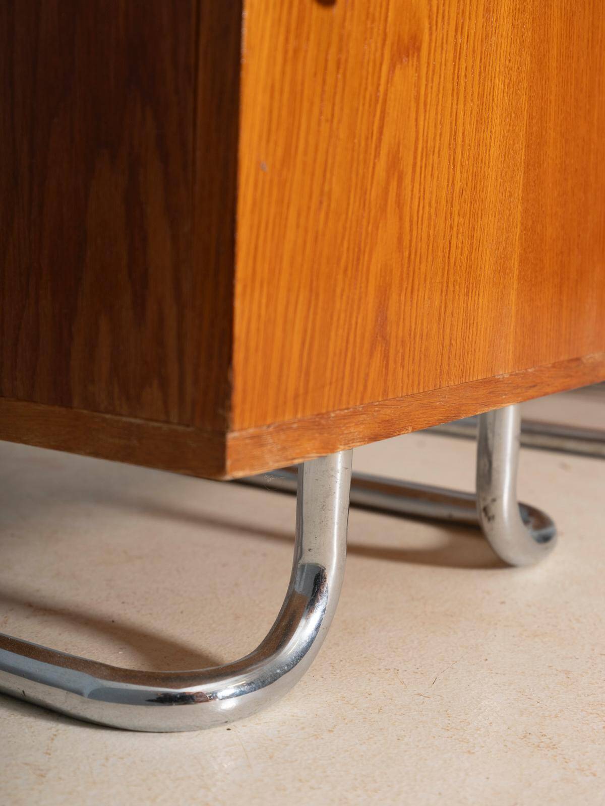 Pair of Chromed Nightstands, Vichr & spol, 1950s, Czechoslovakia