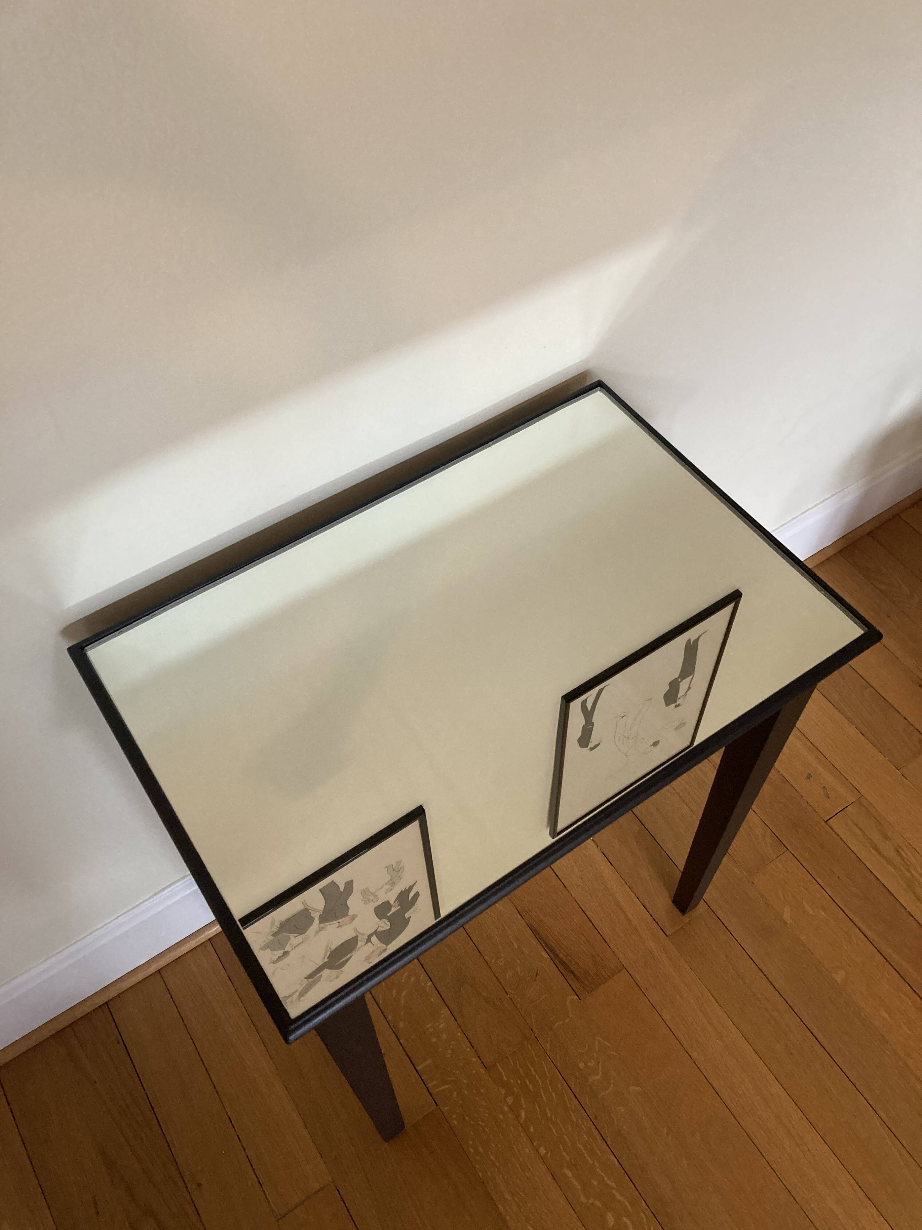 Table d’appoint plateau miroir