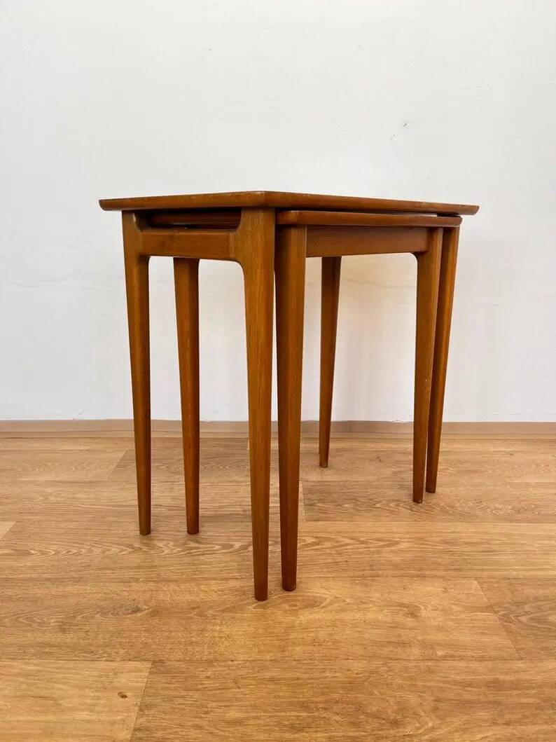 Set of two wood side/nesting tables - Germany, 1970s
