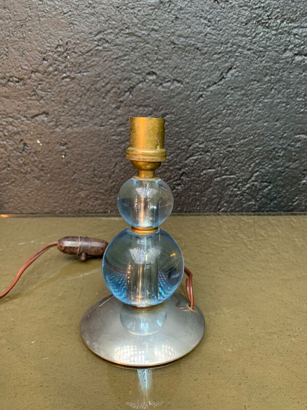 Pied de lampe moderniste en verre, Henri Morand