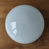 Large half-globe lampshade in white opaline.