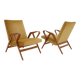 Mid-century armchairs, wooden frame & upholstered, František Jirák, 1960s–70s, Czechoslovakia