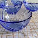 Set of 6 vintage blue bowls by Duralex