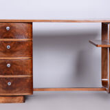 Art deco walnut writing desk designed by Jindrich Halabala, Czechia, 1920s