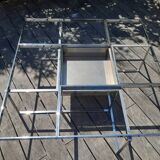 Chrome metal coffee table and mirrors