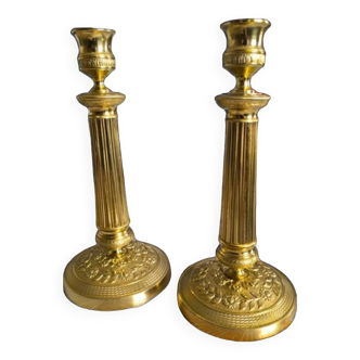 Restoration period bronze candlesticks