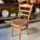 Baumann bistro chair in beech and orange and black geometric cotton