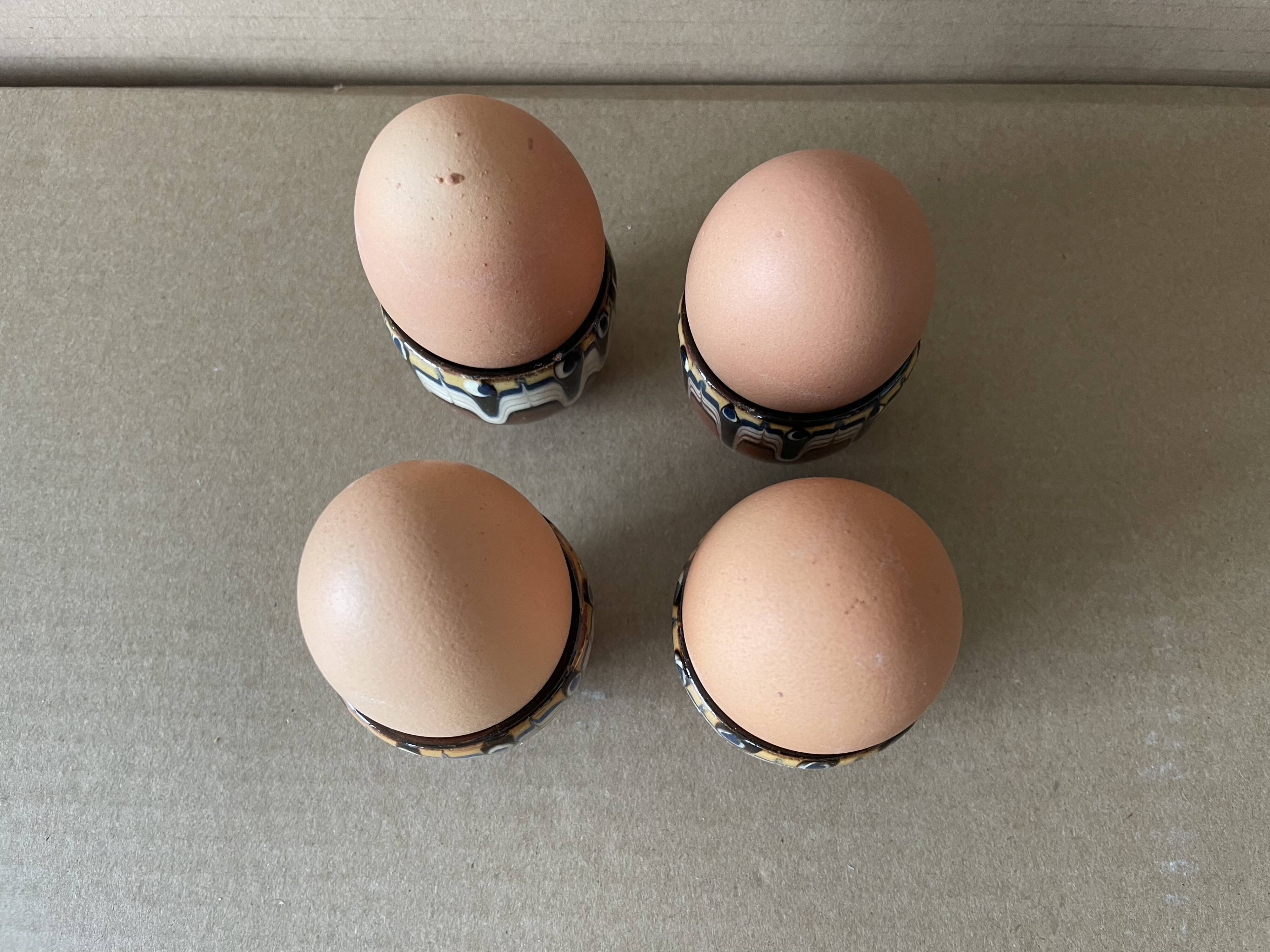 Set of 4 Russian ceramic egg cups