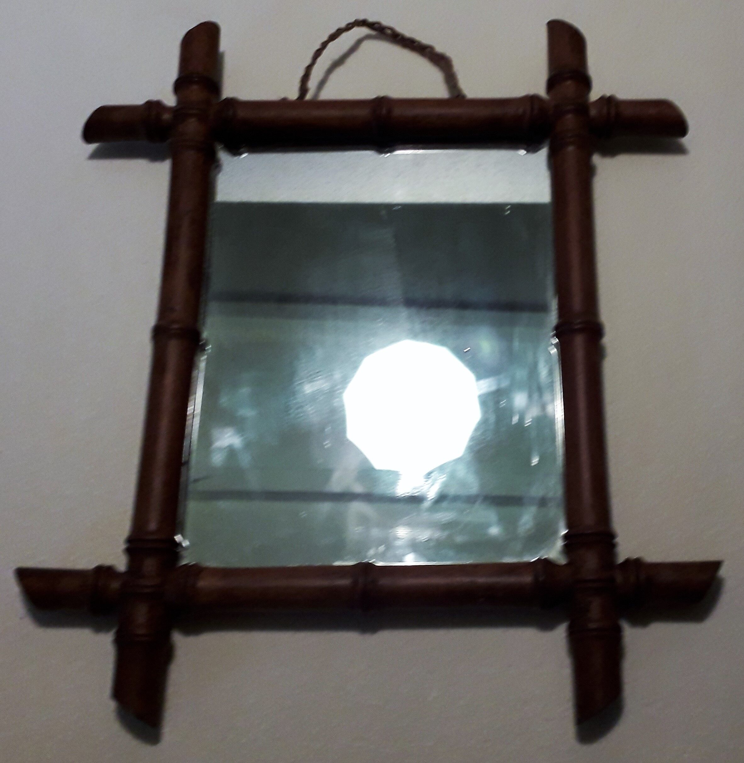 Mirror frame turned wood years 20 46 cm X 40 cm