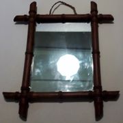Mirror frame turned wood years 20 46 cm X 40 cm