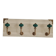 Wall-mounted coat rack in bleached wood and emerald green ceramic hooks –