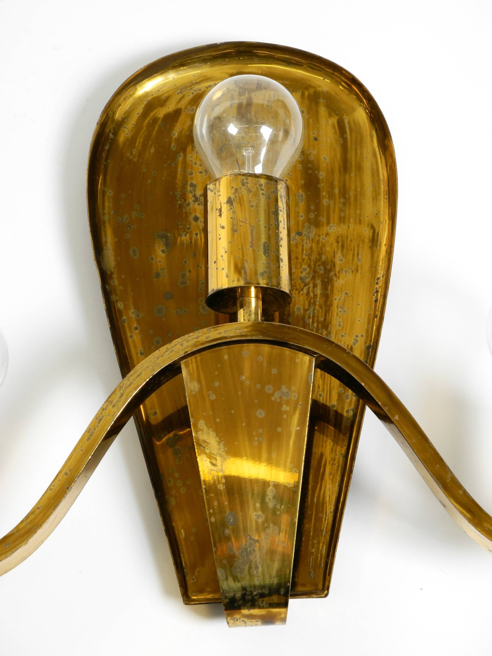 Large heavy Mid Century brass wall light from a German church