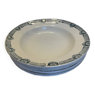 6 hollow iron earthenware plates