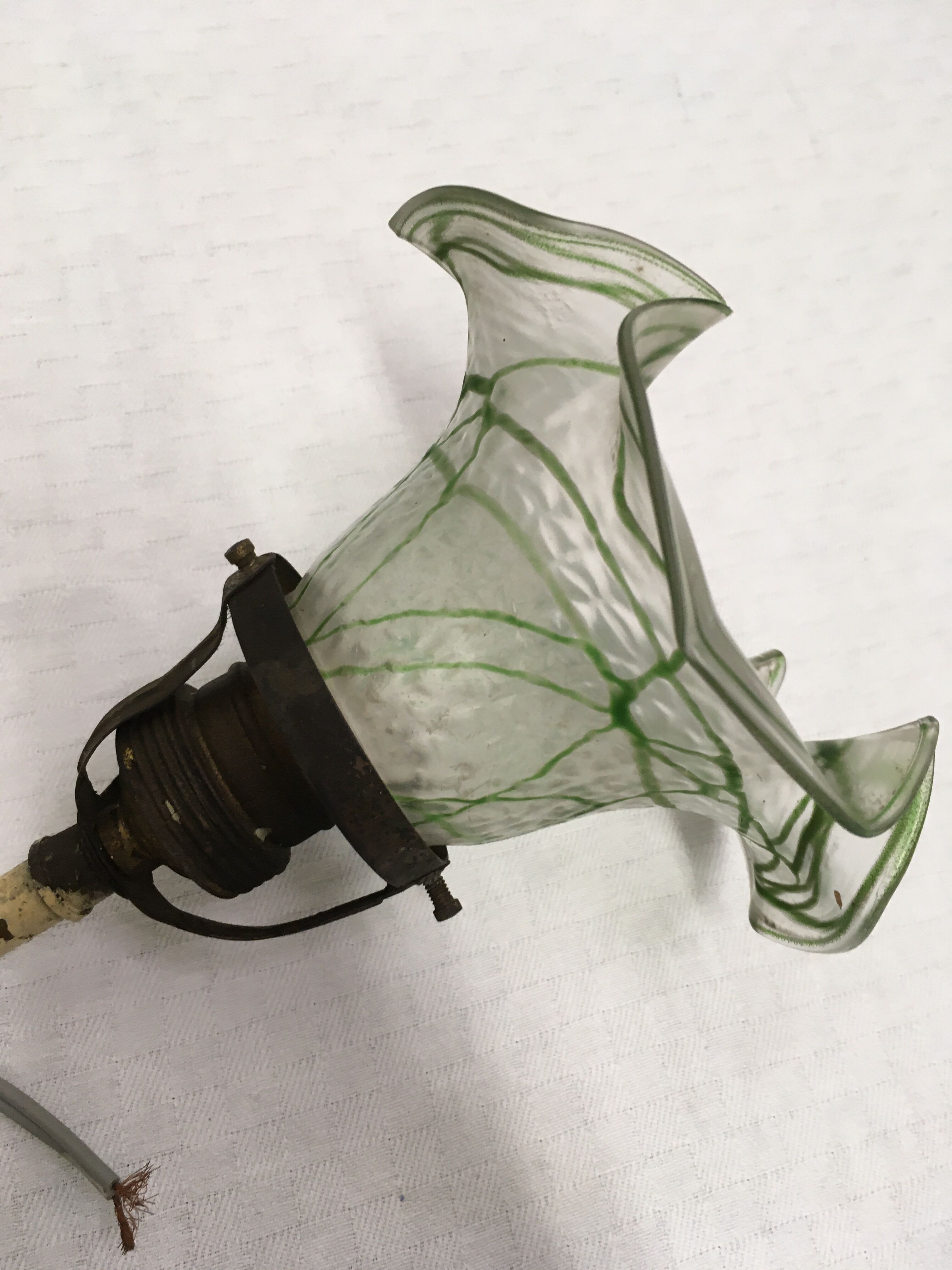 Wall lamp, art deco tulip colored glass