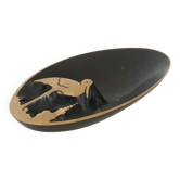 Vintage 1970s stork ashtray in gilded bronze