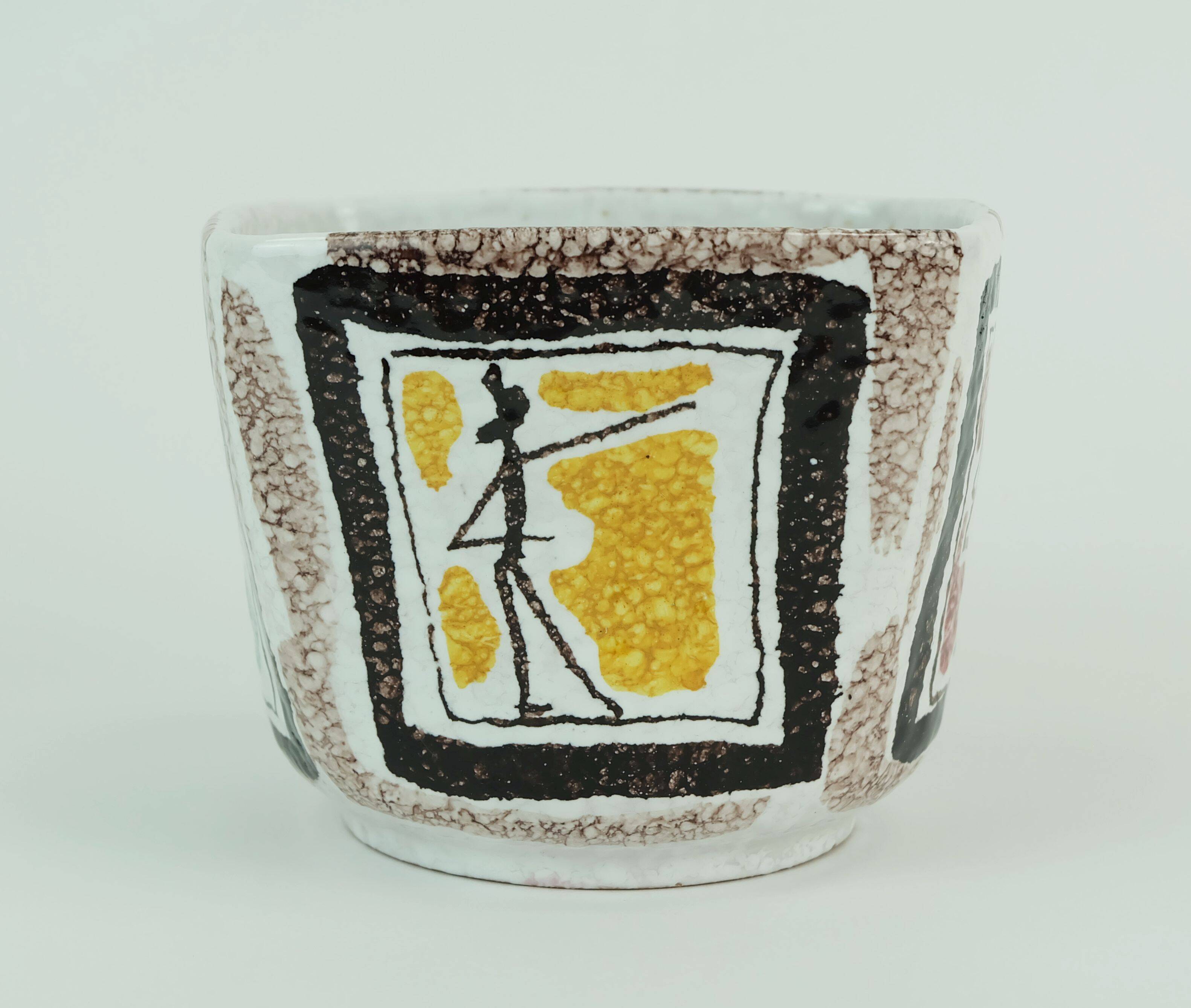 Decorative small mid century plant pot italy 625/208 1950s