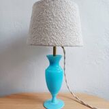 Blue Opaline Glass Table Lamp, 1970s