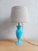 Blue Opaline Glass Table Lamp, 1970s