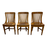 3 administration chairs in solid oak