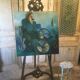 Carved wooden presentation easel