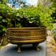 Baroque lion brass planter