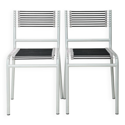 Paire de chaises ''Sandow'' grises (1 sur 3), René Herbst, années 1980