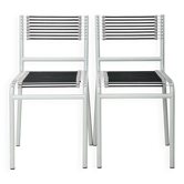 Pair of grey "Sandow" chairs (1 of 3), René Herbst, 1980s