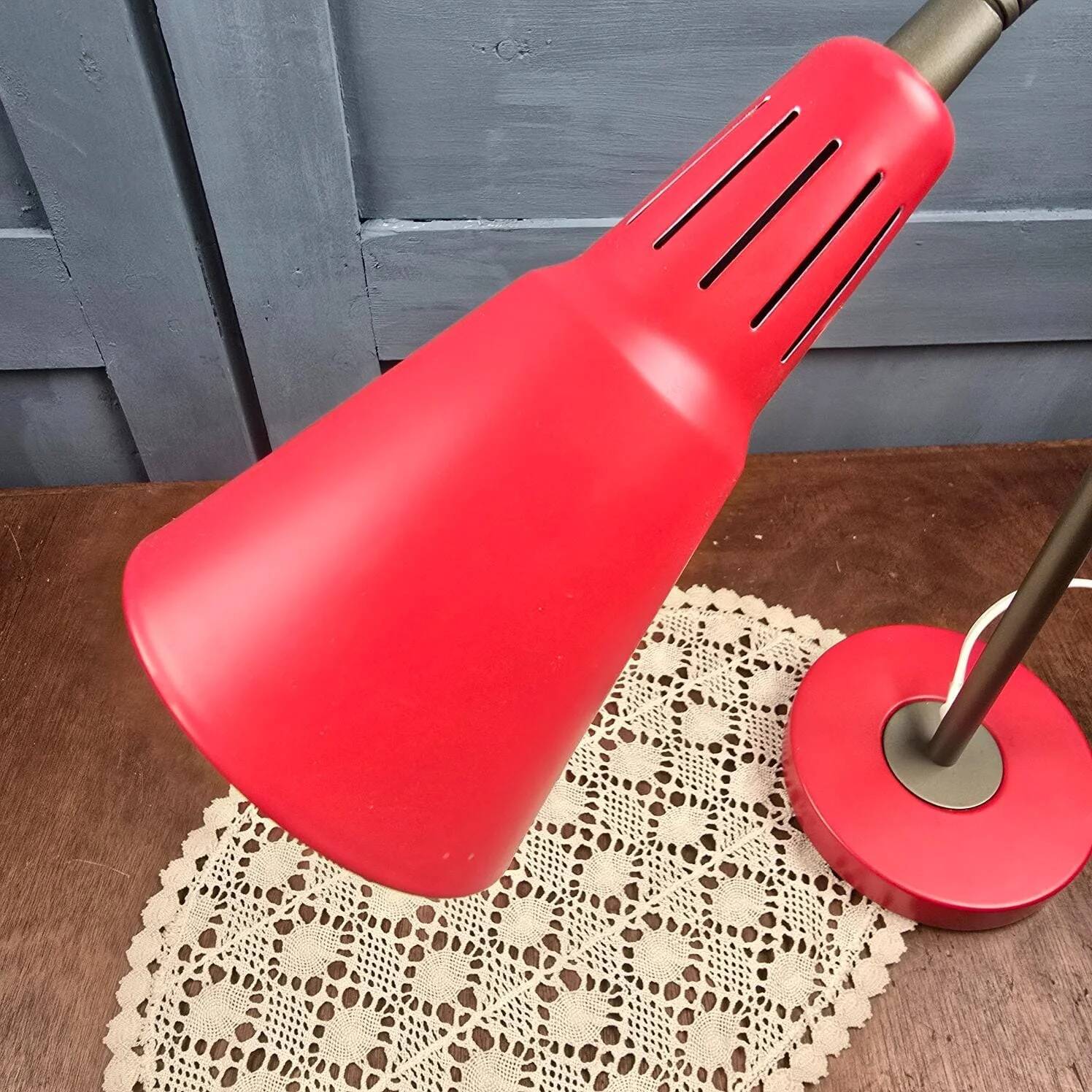 IKEA Kvart red desk lamp – Design by Hagberg, gooseneck - 2000s