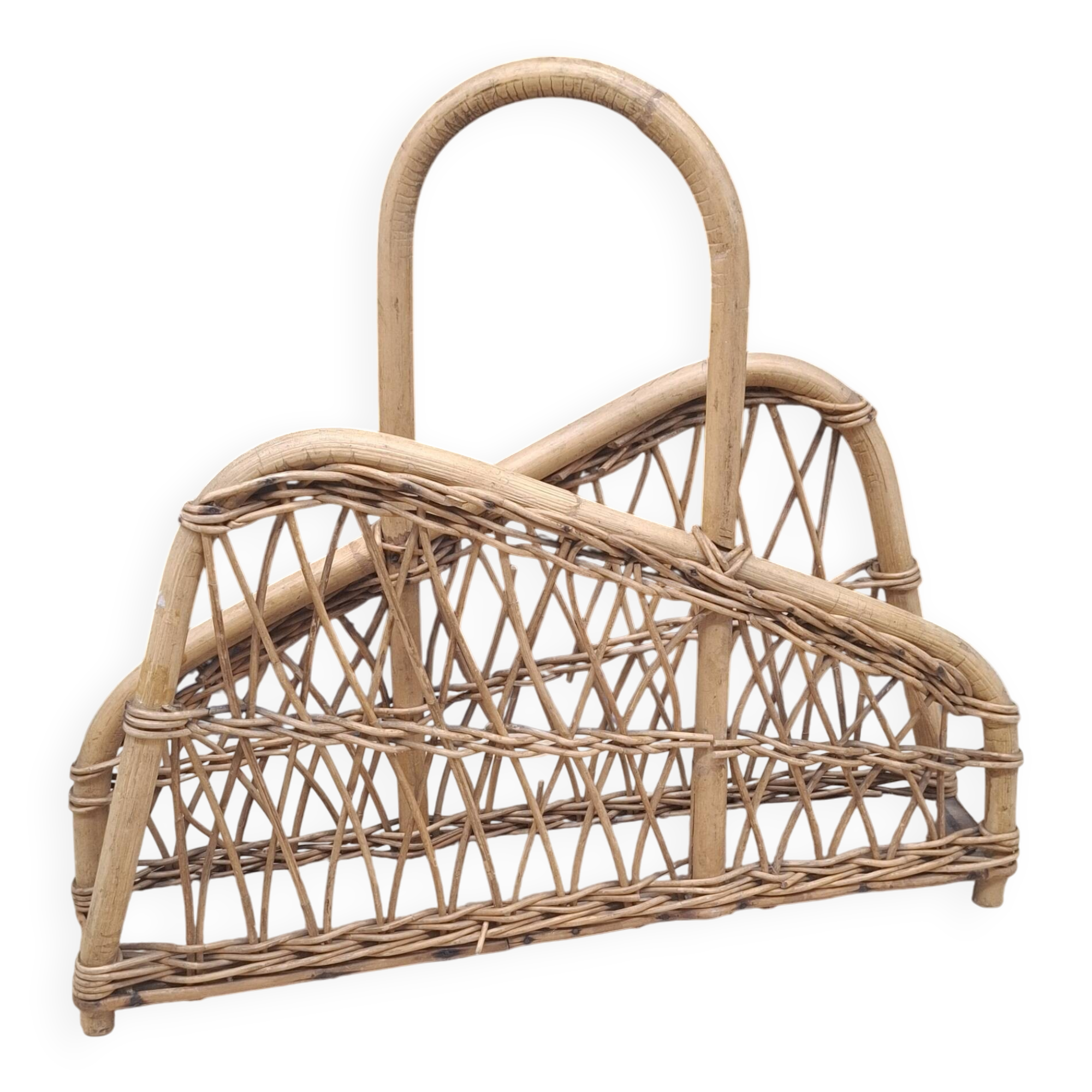 Rattan magazine rack