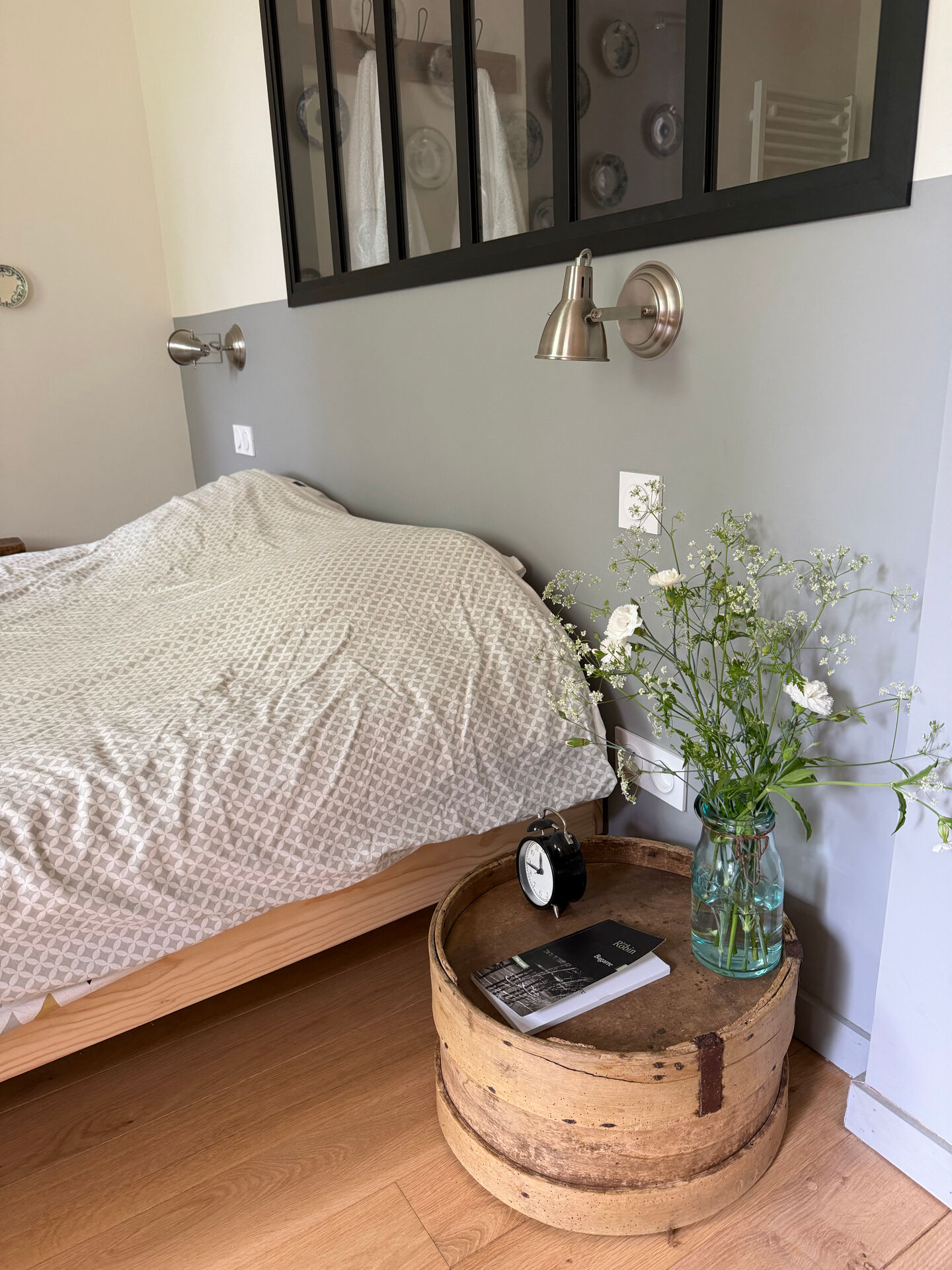Wooden bedside table