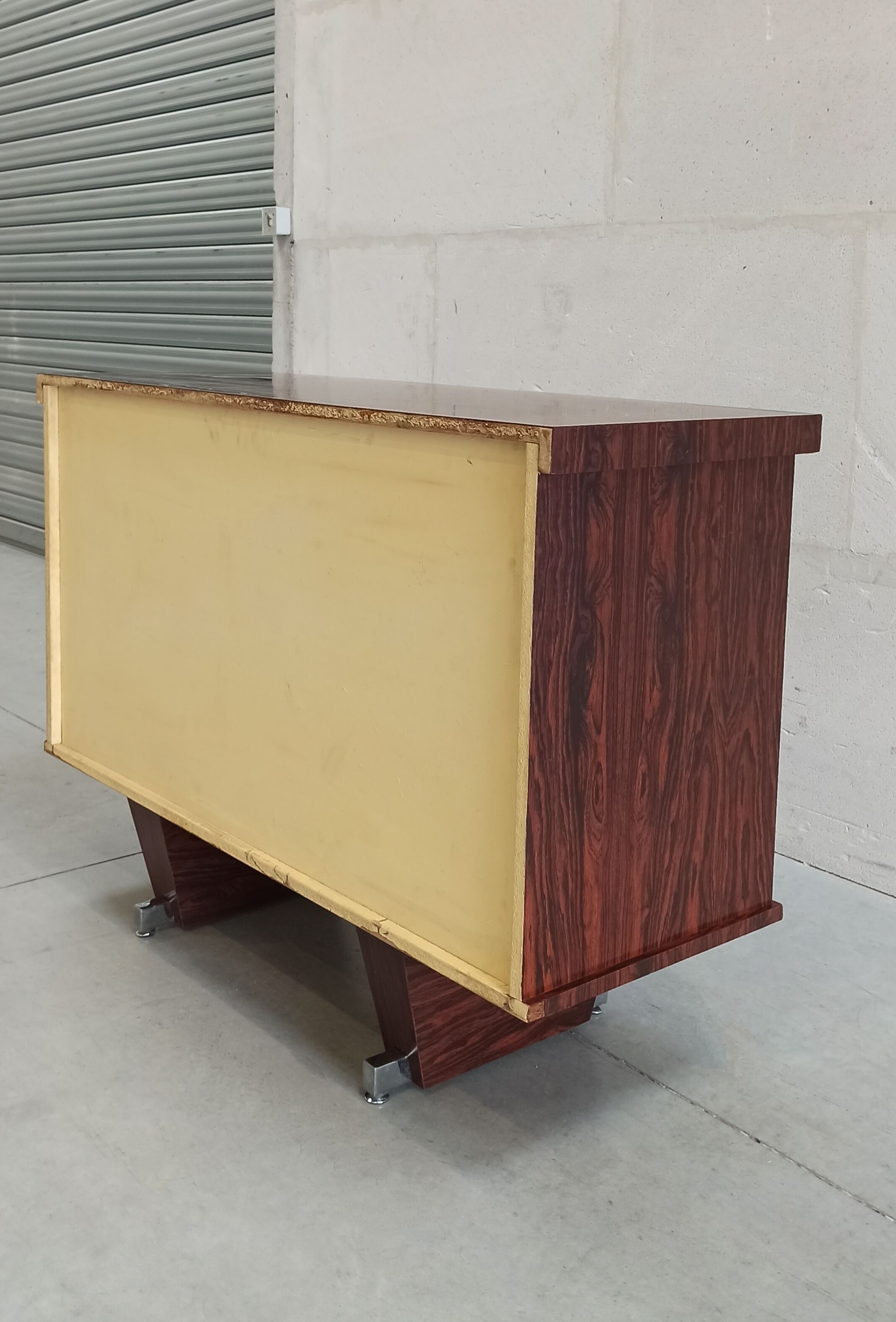 Rosewood and chrome sideboard, 60's
