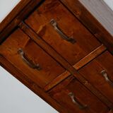 Apothecary or industrial workshop cabinet in pine Netherlands 1930