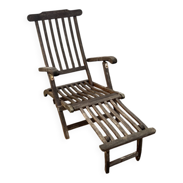 Chaise longue steamer teck Scan Design pliante - style paquebot colonial