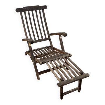 Chaise longue steamer teck Scan Design pliante - style paquebot colonial