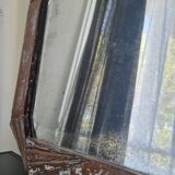 Vintage Art Deco carved wood mirror from the 1940s/50s