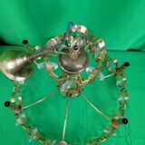 Chandelier in gilded metal and glass from