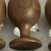 Porte-coquetiers vintage en bois tourné – 6 pièces – Années 50